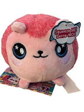 Squeezamals Hopey the Hedgehog plush toy from Series 2 NEW pink squishy